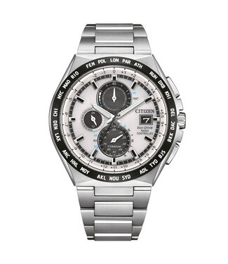 Citizen  AT8238-84A Super Titanium Funk-Chronograph Weiss Herrenuhr