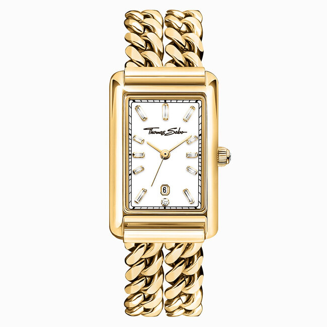 Thomas Sabo  Damenuhr rechteckig goldfarben - WA0429-291-207