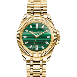 Thomas Sabo  Damenuhr mit Malachit Divine Jewellery Stone goldfarben - WA0436-291-211