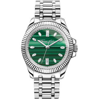 Thomas Sabo  Damenuhr mit Malachit Divine Jewellery Stone silberfarben - WA0434-201-211