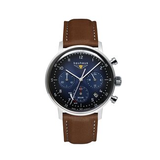 Bauhaus Herrenuhr Solar Chronograph mit Lederband 2086-3