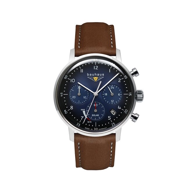 Bauhaus  Herrenuhr Solar Chronograph mit Lederband 2086-3