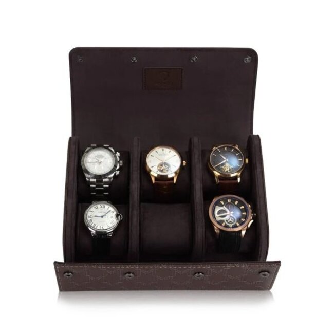 Modalo  OPTIMUS Uhrenrolle 6 Uhren braun Leder