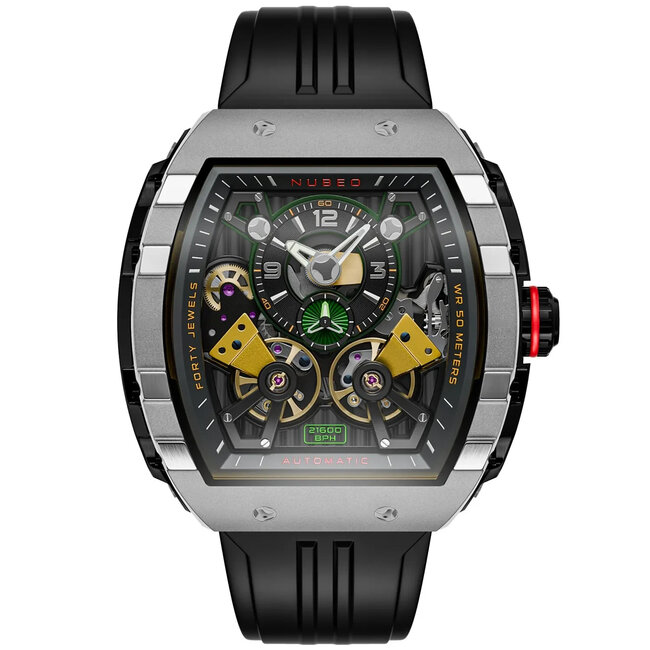 Nubeo NB-6100-02 Herrenuhr Magellan Double Barrel Automatik 48mm 5ATM