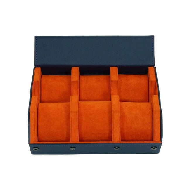 leonardo louis  Uhrenrolle blau orange für 6 Uhren