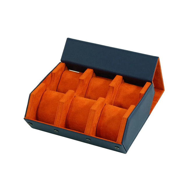 leonardo louis  Uhrenrolle blau orange für 6 Uhren