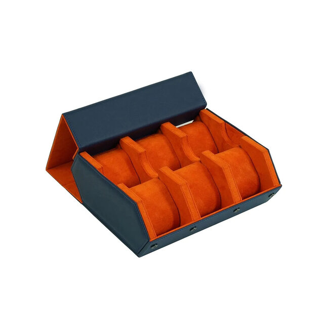 leonardo louis  Uhrenrolle blau orange für 6 Uhren