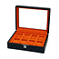 leonardo louis   Uhrenbox schwarz 4 Uhren mit Orangem Samt
