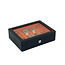 leonardo louis   Uhrenbox schwarz 4 Uhren mit Orangem Samt