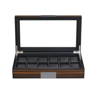 leonardo louis Venezia Uhrenbox für 12 Uhren ebony