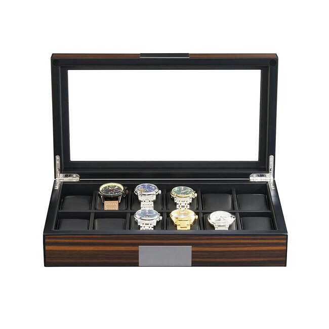 leonardo louis   Venezia Uhrenbox für 12 Uhren ebony
