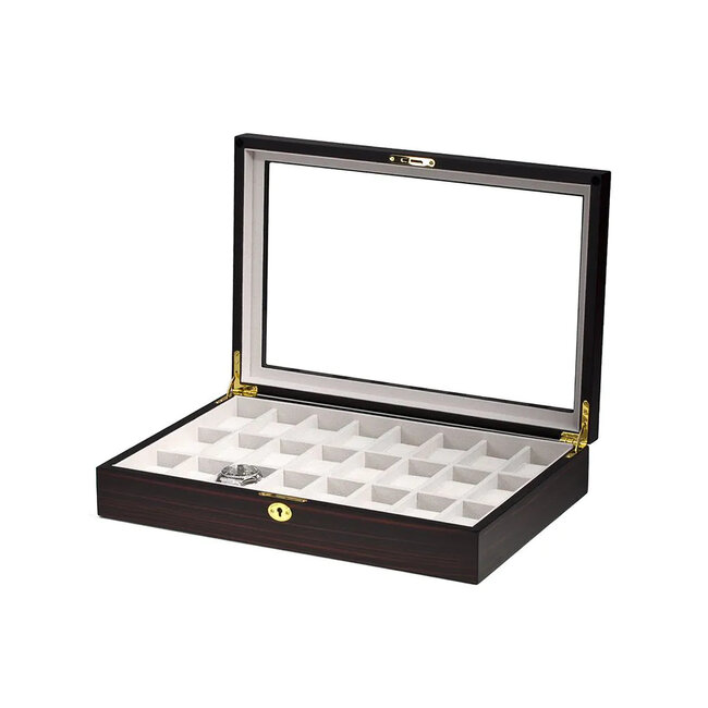 leonardo louis Uhrenbox  fuer 24 Uhren ebony