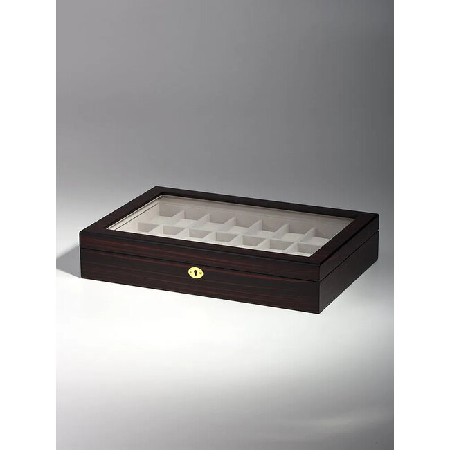 leonardo louis Uhrenbox  fuer 24 Uhren ebony