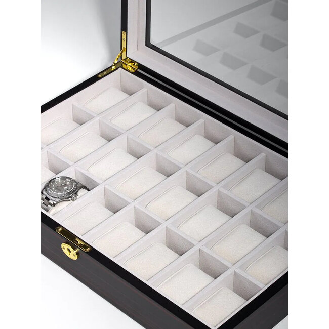 leonardo louis Uhrenbox  fuer 24 Uhren ebony