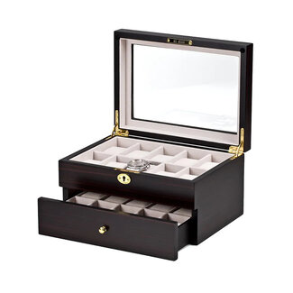 leonardo louis Uhrenbox fuer 20 Uhren ebony