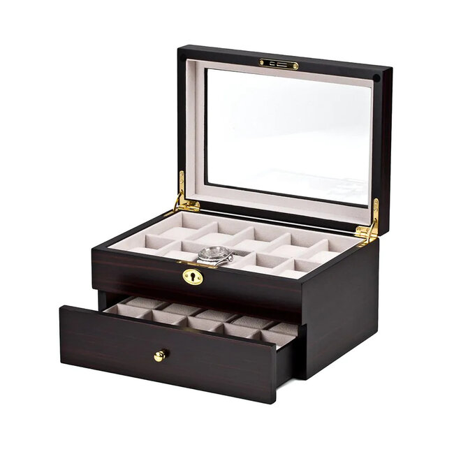 leonardo louis Uhrenbox fuer 20 Uhren ebony