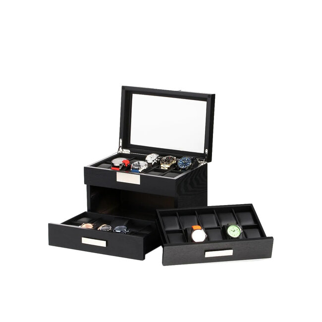 leonardo louis Uhrenbox fuer 30 Uhren schwarz