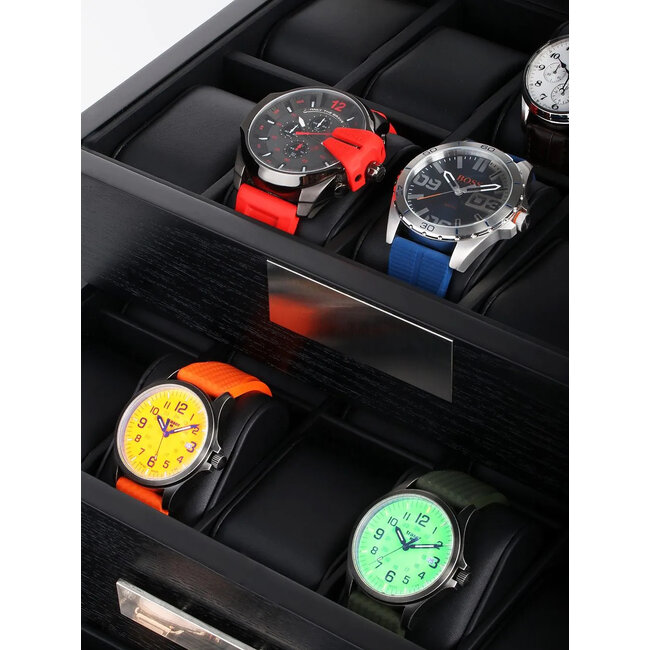 leonardo louis Uhrenbox fuer 30 Uhren schwarz