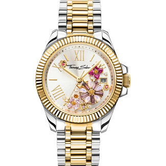 Thomas Sabo  Damenuhr Blumen aus rosafarbenen Steinen bicolor - WA0382-291-201