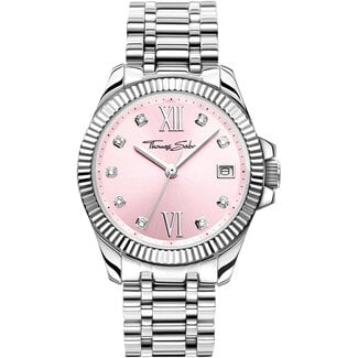 Thomas Sabo  Damenuhr Divine Pink mit weissen Steinen silberfarben - WA0401-201-204