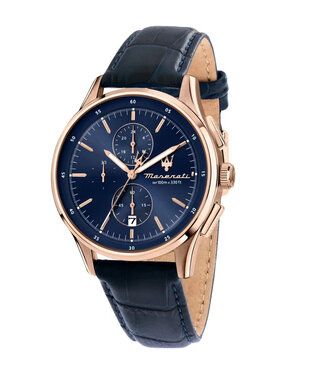 Maserati  Sorpasso R8871624009 Herrenuhr Chronograph Blau Kalbsleder
