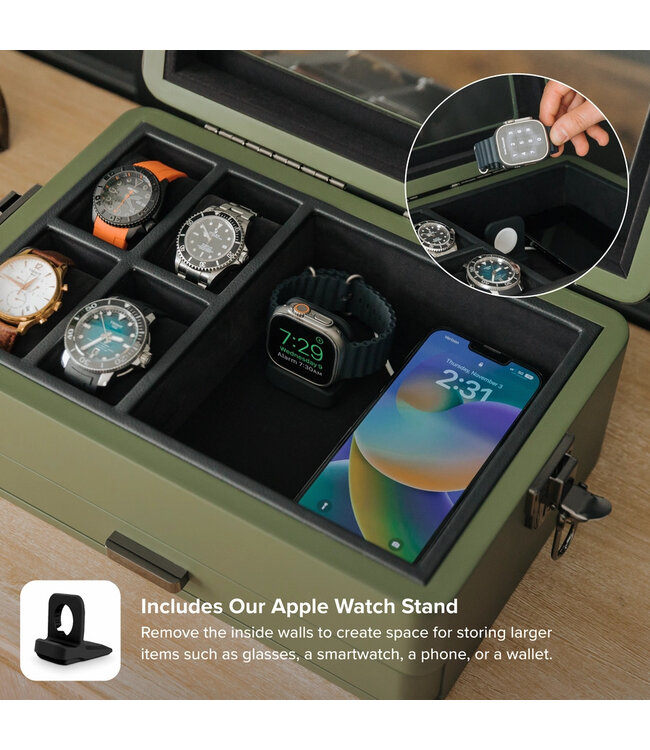 Klaro  Uhrenbox für 10 Uhren grün