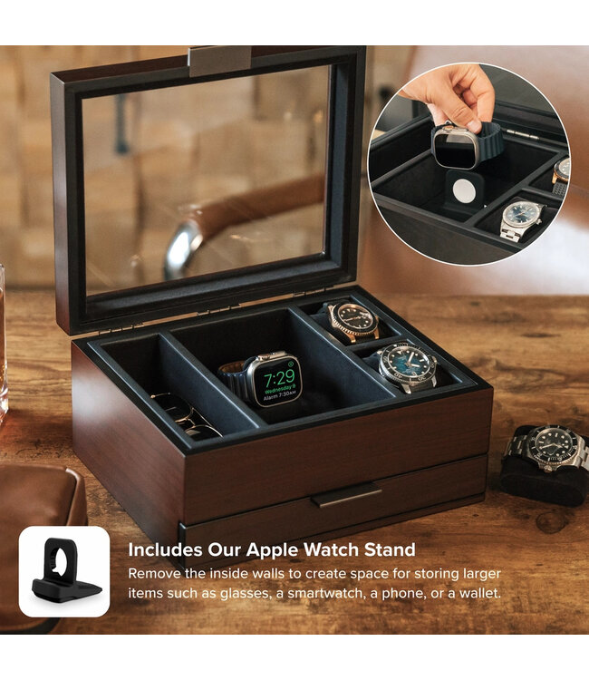 Klaro  Uhrenbox für 8 Uhren, Kirschbaumholz