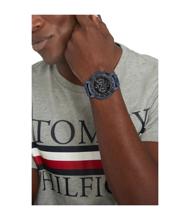 Tommy Hilfiger   Luca 1710493 Dunkelgrau Blau Herrenuhr
