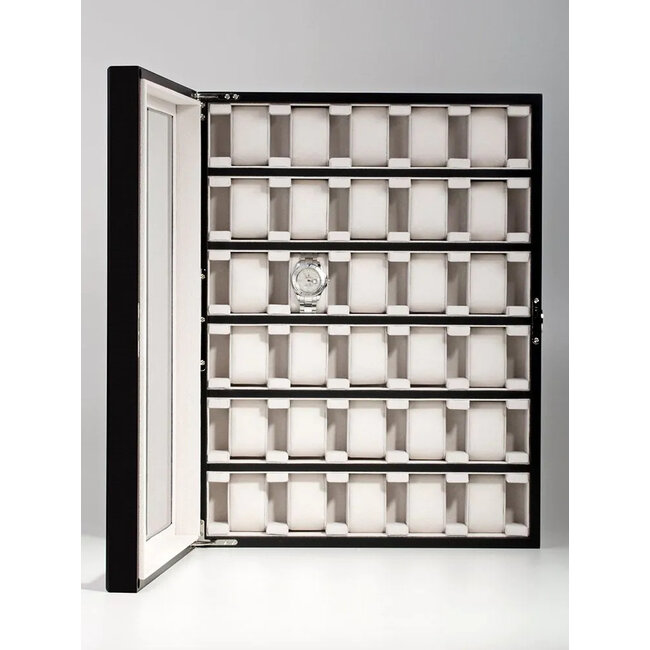 leonardo louis   Premium Uhrenbox/Vitrine 30 Uhren Schwarz /beige Holz