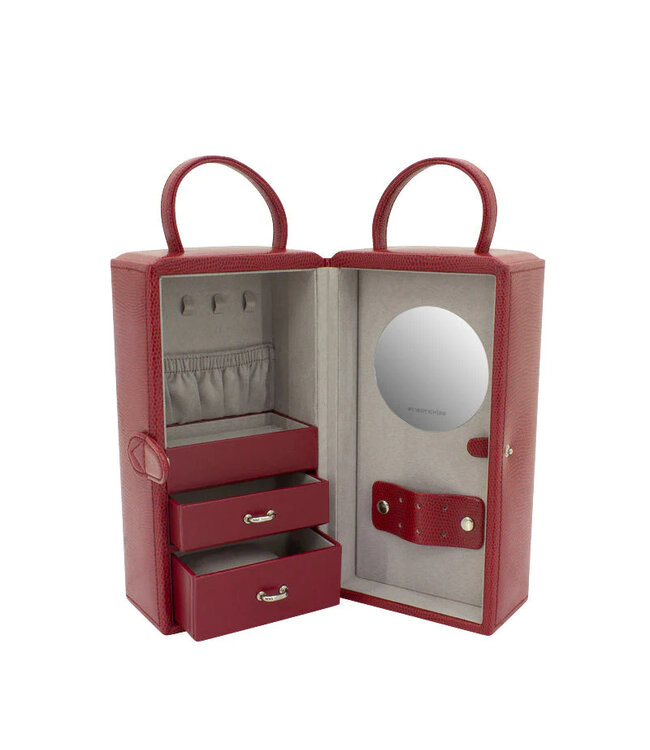 Friedrich Schmuckkoffer Milano 2-Tone Lizard-Optik rot