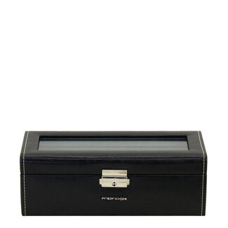 Friedrich Uhrenkoffer Bond für 4 Uhren mit Glasdeckel schwarz