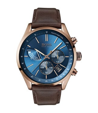 Hugo Boss  Grand Prix 1513604 Herrenuhr Chronograph Blau Leder