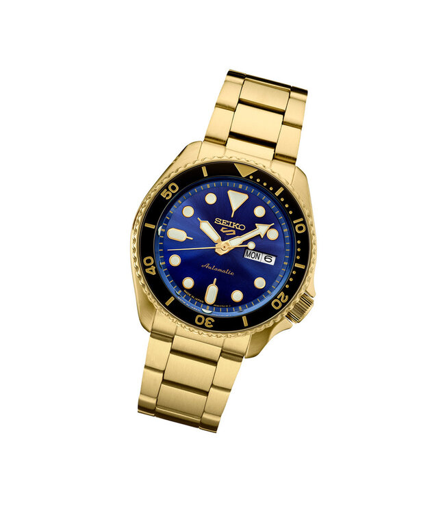 Seiko 5 Sports SRPK20 Automatik Blau Gold Herrenuhr