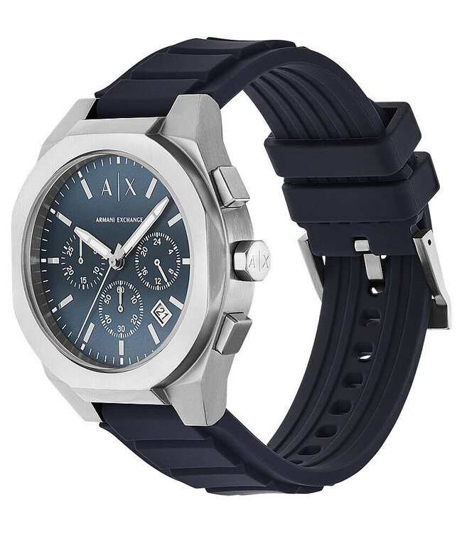 Armani Exchange Rafael AX4185 Quarz Chronograph Silber/Blau Herrenuhr