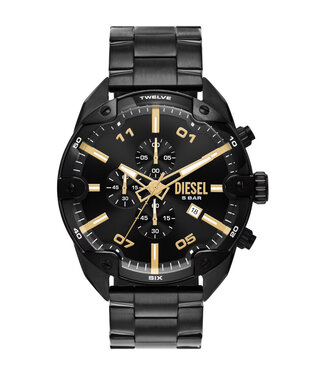 Diesel Spiked DZ4644 Herrenuhr Chronograph Schwarz Edelstahl