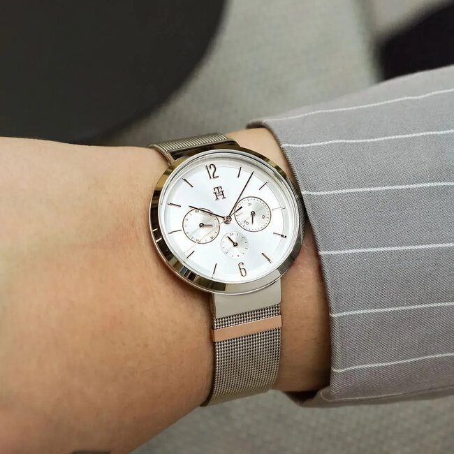 Tommy Hilfiger Lidia Day-Date Silbrig Damenuhr  1782537