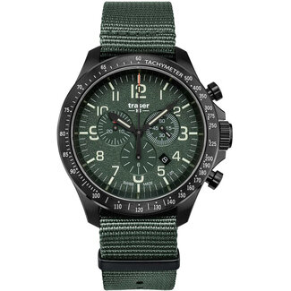 Traser H3 109463 P67 Officer Chronograph Green Nato Herrenuhr 46mm 10ATM