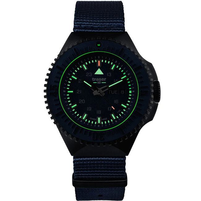 Traser H3 109856 P69 Black Blue Herrenuhr 46mm 20ATM