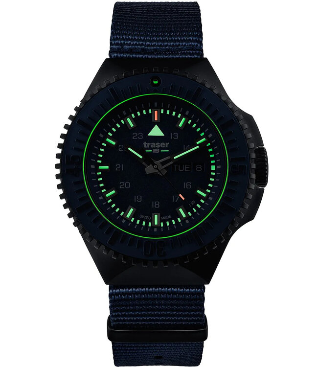 Traser H3 109856 P69 Black Blue Herrenuhr 46mm 20ATM