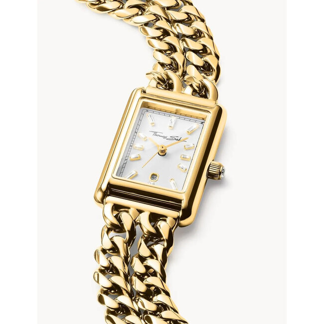 Thomas Sabo  WA0429-291-207 Damenuhr Rechteckig goldfarben 22mm 3ATM