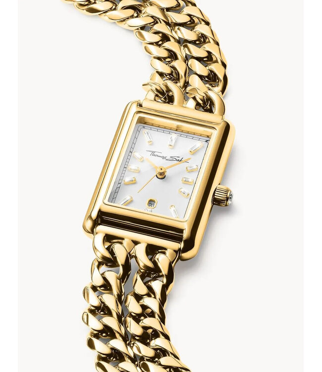 Thomas Sabo   Rechteckig WA0429-291-207 Weiss Gold Damenuhr