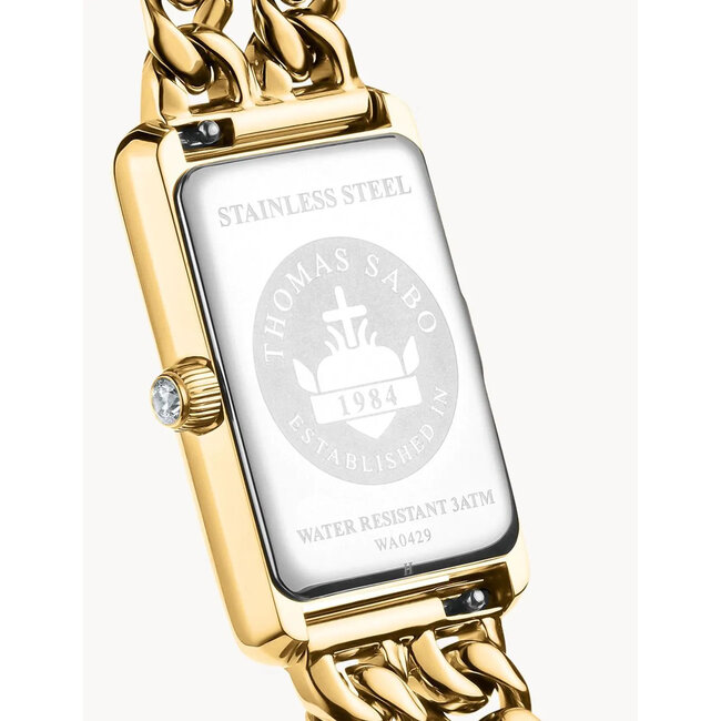 Thomas Sabo  WA0429-291-207 Damenuhr Rechteckig goldfarben 22mm 3ATM