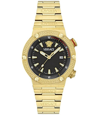 Versace  Greca Logo Diver VE8G00624 Swiss Made Gold/Schwarz Herrenuhr