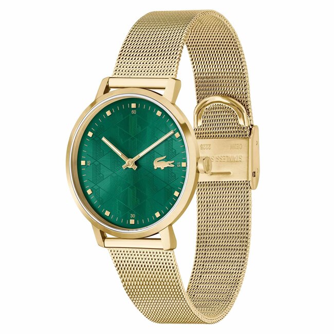 Lacoste  Analog Quarzuhr für Damen Kollektion Crocorigin mit Mesh-Edelstahlarmband