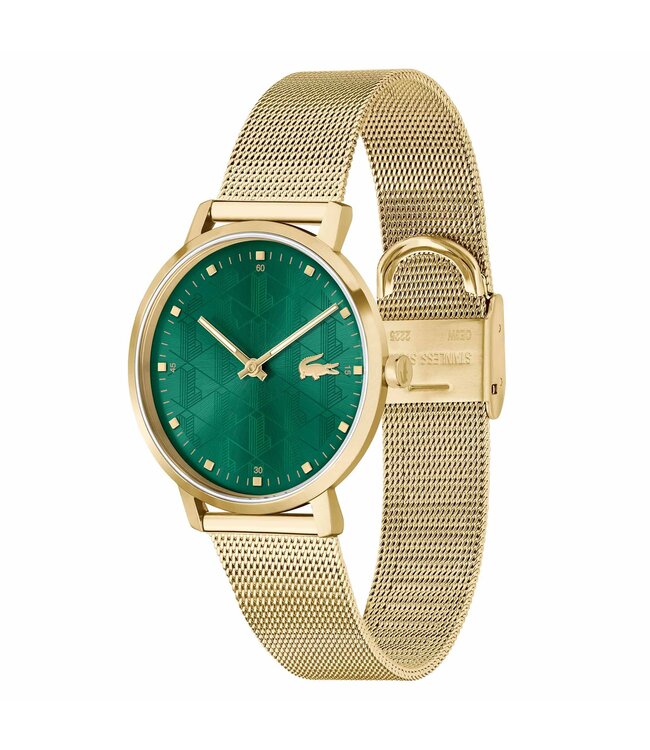 Lacoste  Analog Quarzuhr für Damen Kollektion Crocorigin mit Mesh-Edelstahlarmband