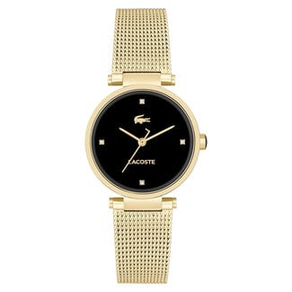 Lacoste Gold Steel Mesh Black Dial Damenuhr – 2001336