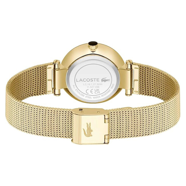 Lacoste Gold Steel Mesh Black Dial Damenuhr – 2001336