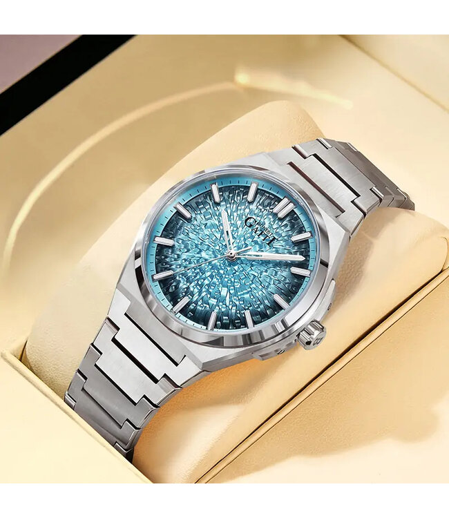 Bonest Gatti  BG8013-S3 Ice Crack Automatik Silber Herrenuhr