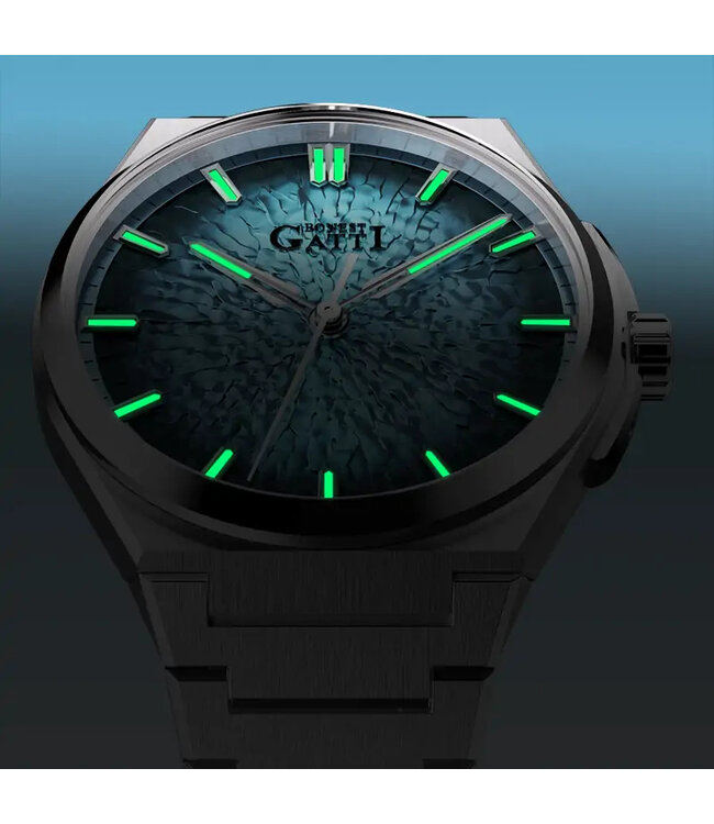 Bonest Gatti  BG8013-S3 Ice Crack Automatik Silber Herrenuhr