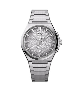 Bonest Gatti  BG8013-S2 Ice Crack Automatik Silber Herrenuhr